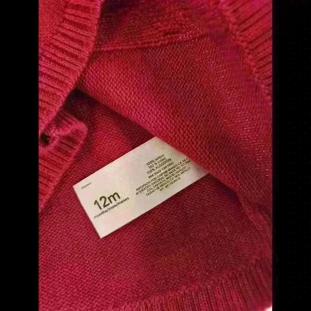 Carters 12m Cozy Red Cable Knit Sweater Dress